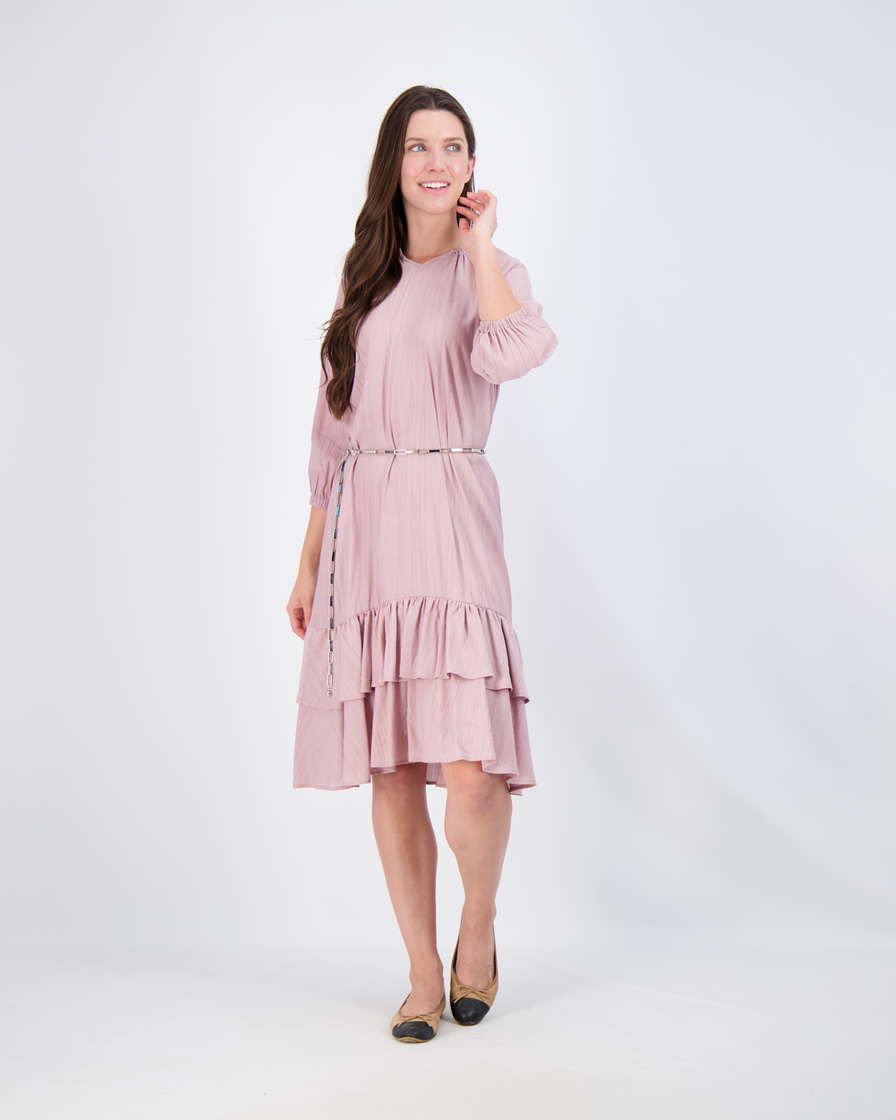 Layered Dress With String Bow
