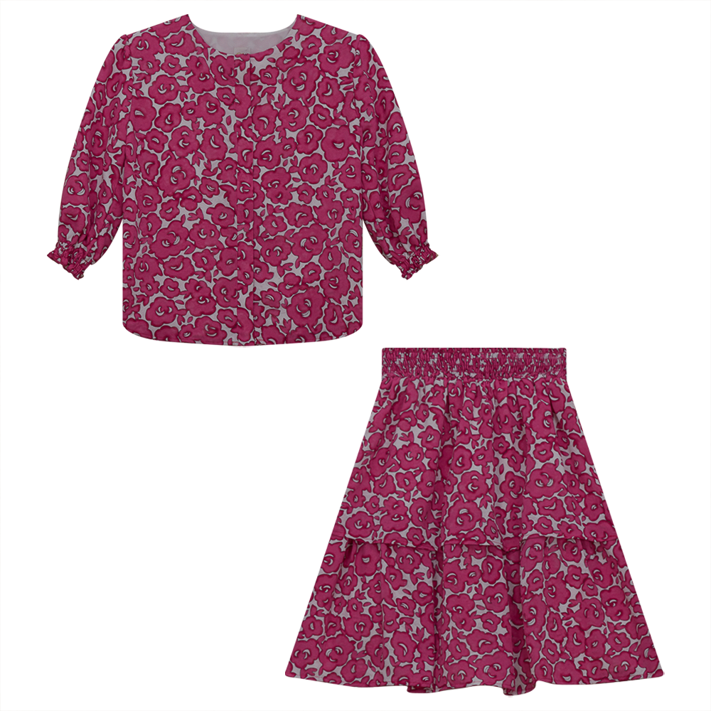 2 PCS Girls set Pink Floral