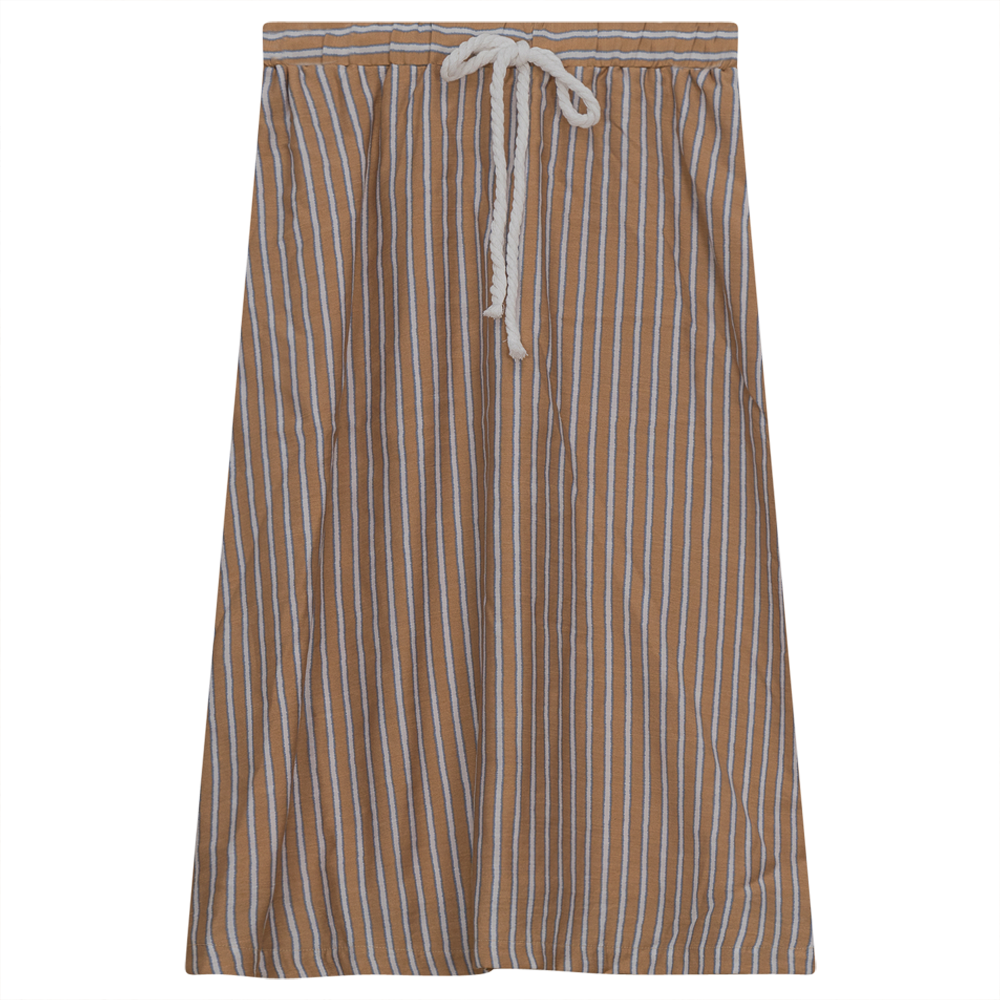 Striped Skirt With Pull through Caramel