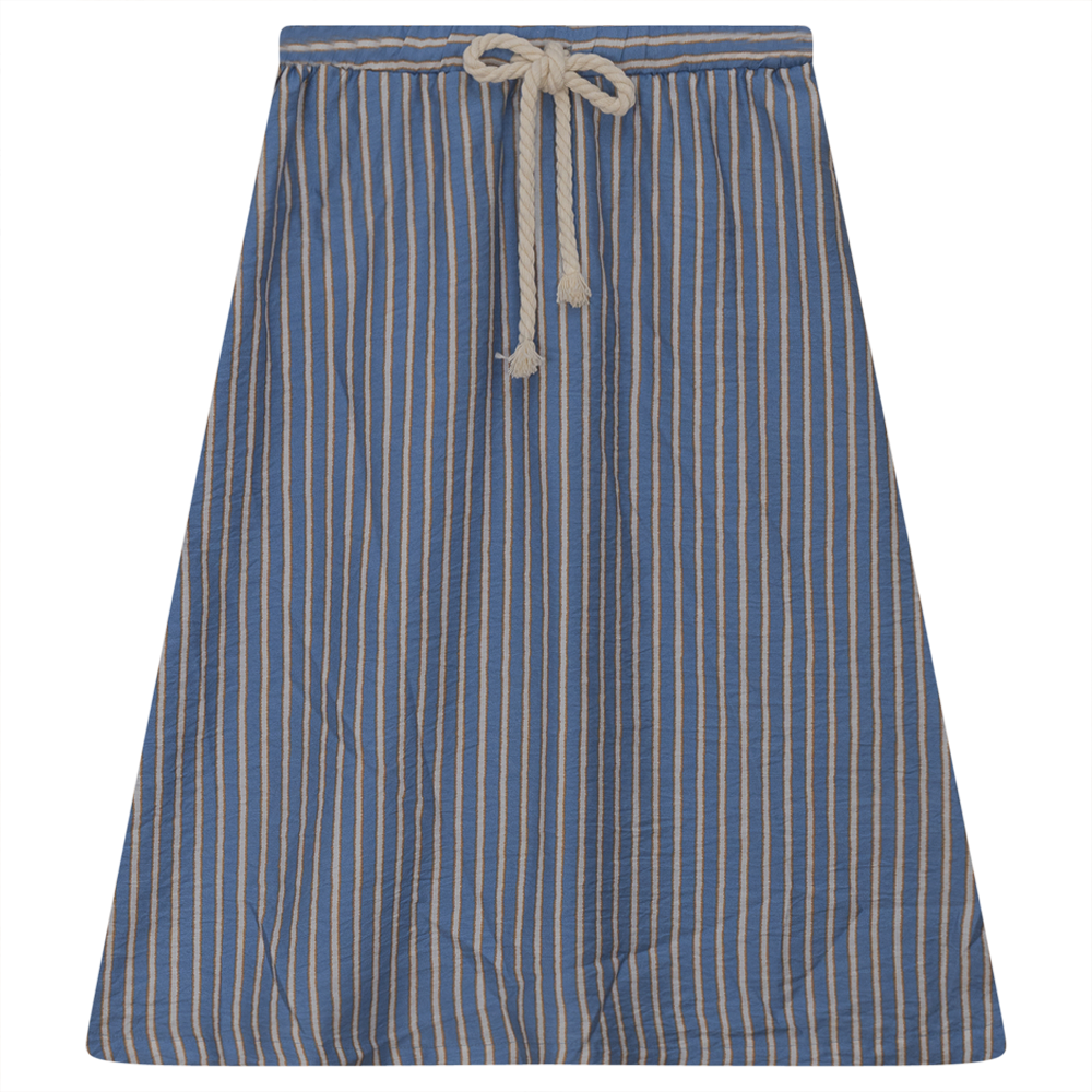 Striped Skirt With Pull through Light Blue