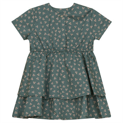 Tiered Dress Green Print
