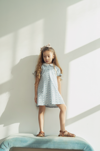 Embroided Gingham Dress
