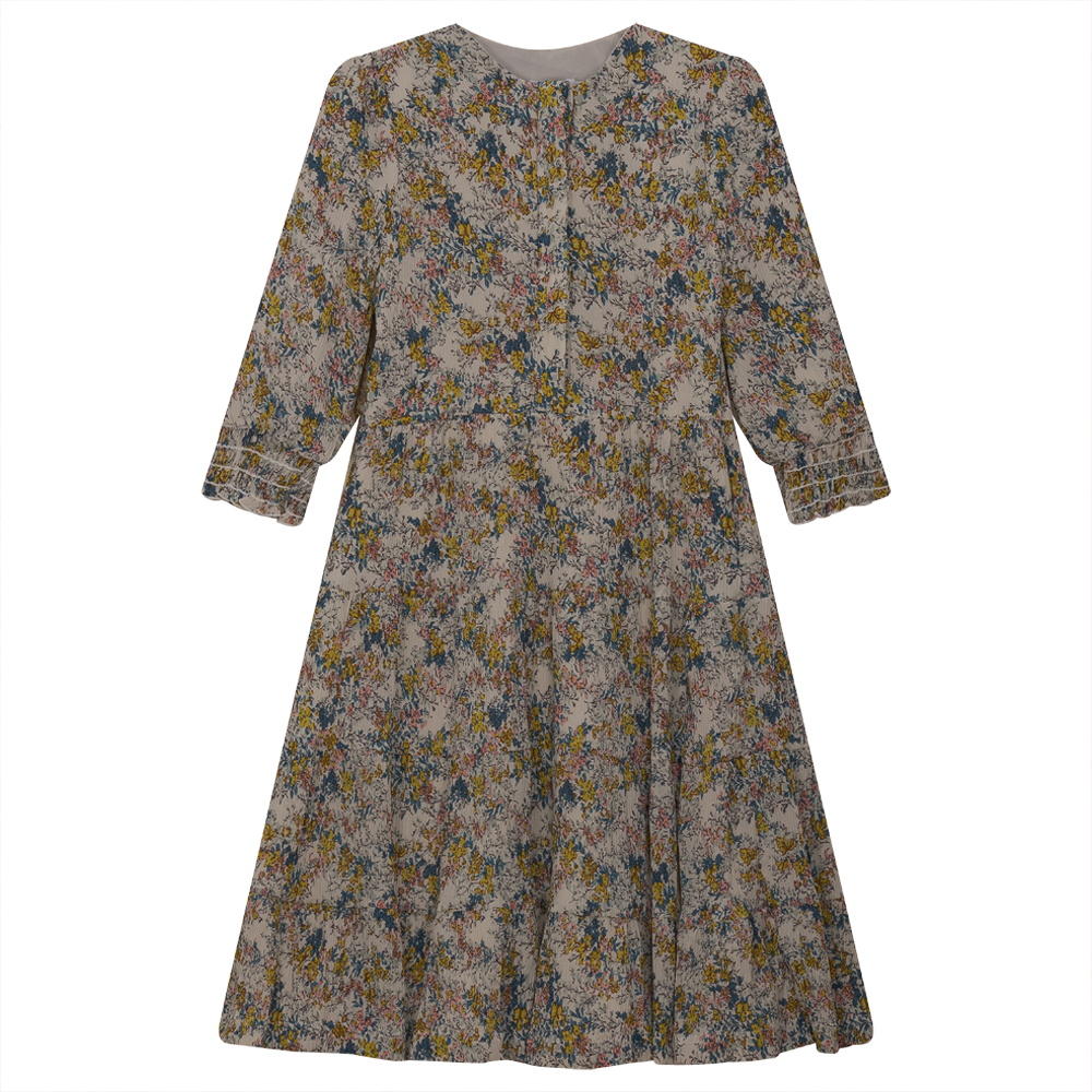 Floral marrowedge Dress Yelllow