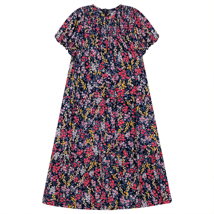 Floral Tiered Dress Navy Floral