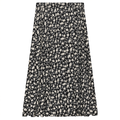 Printed Skirt Black White Print