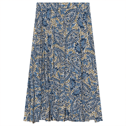 Printed Skirt White Denim Print