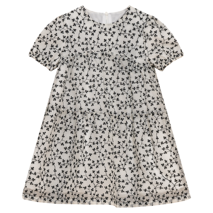 Tiered Dress White Black