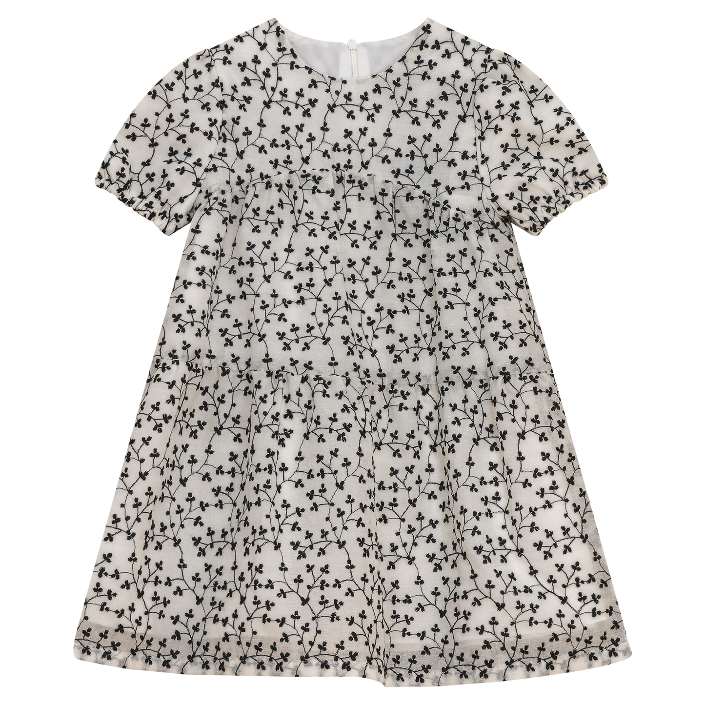 Tiered Dress White Black