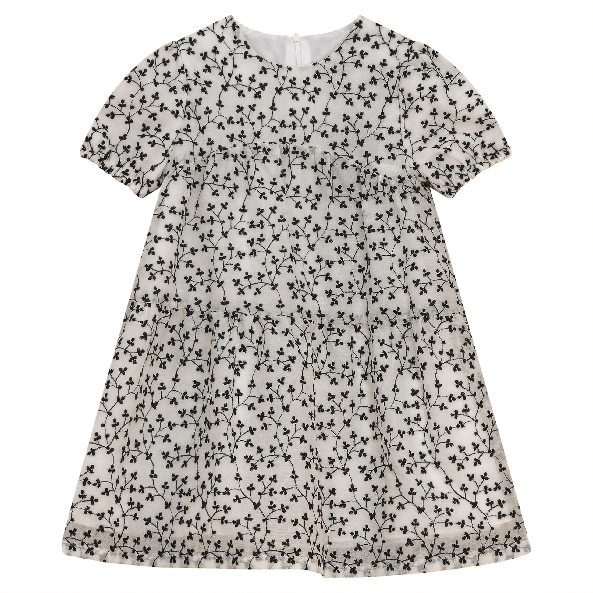 Tiered Dress White Black