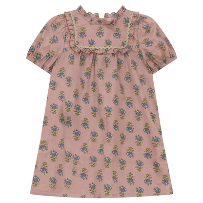 Woven Dress with Ruffle Mauve