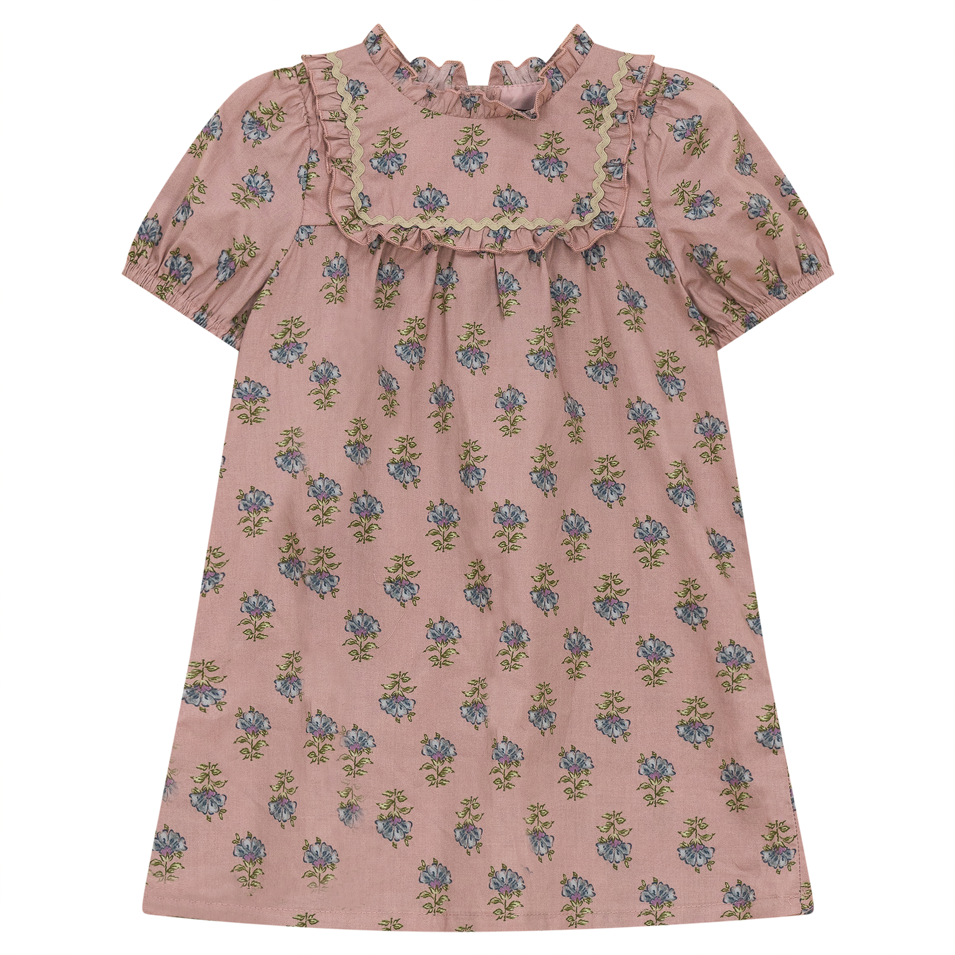 Woven Dress with Ruffle Mauve