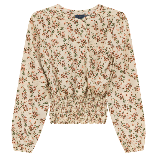 Wrap Top Cream Floral