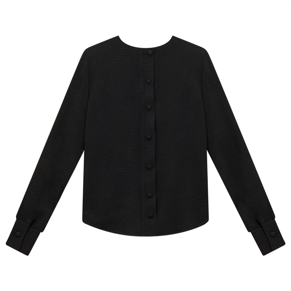 Button Down Blouse Black
