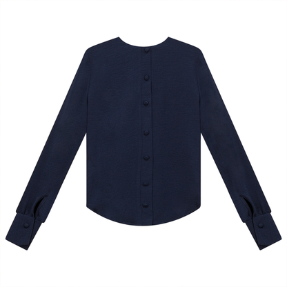 Button Down Blouse Navy