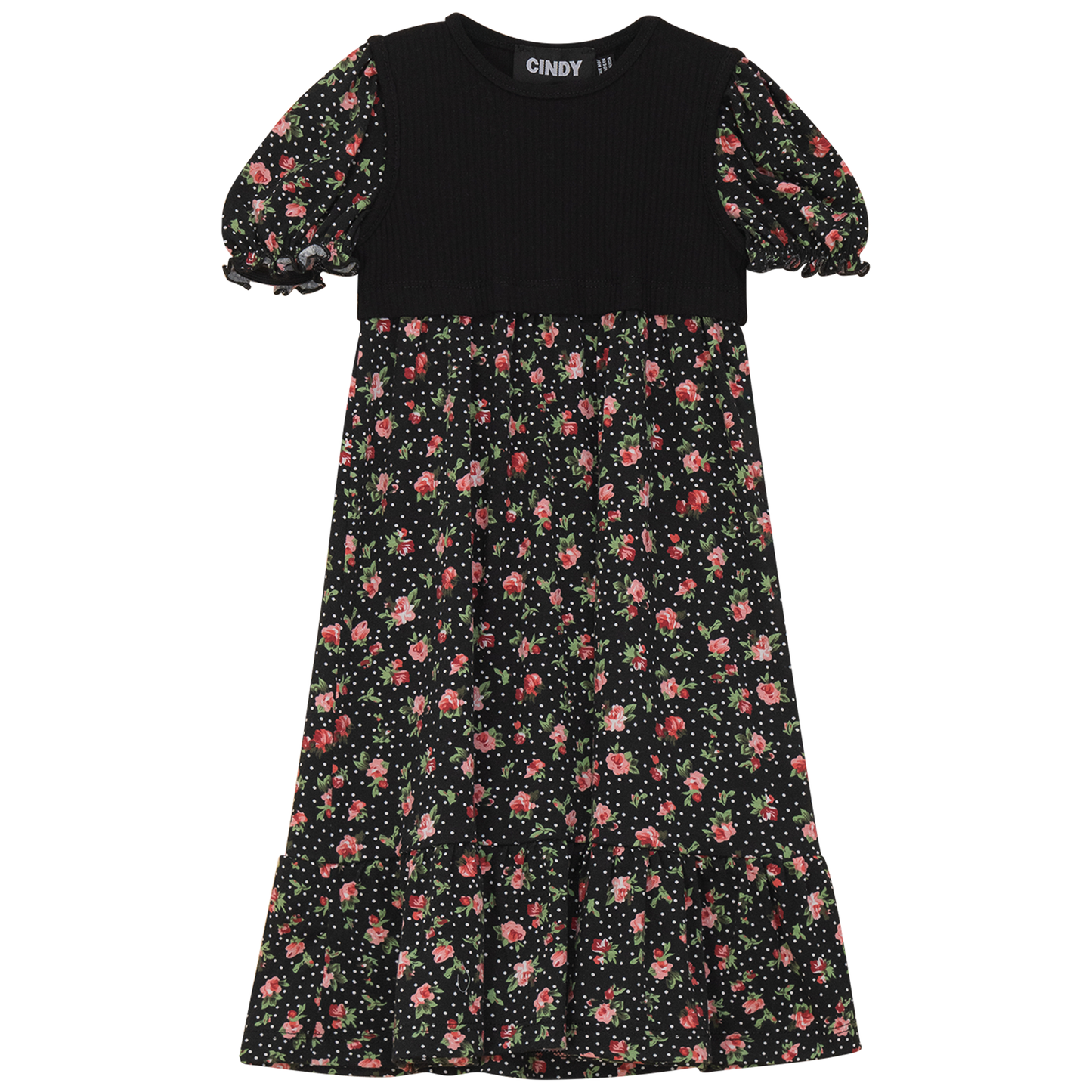 Printed Pleated Dress Pink Floral