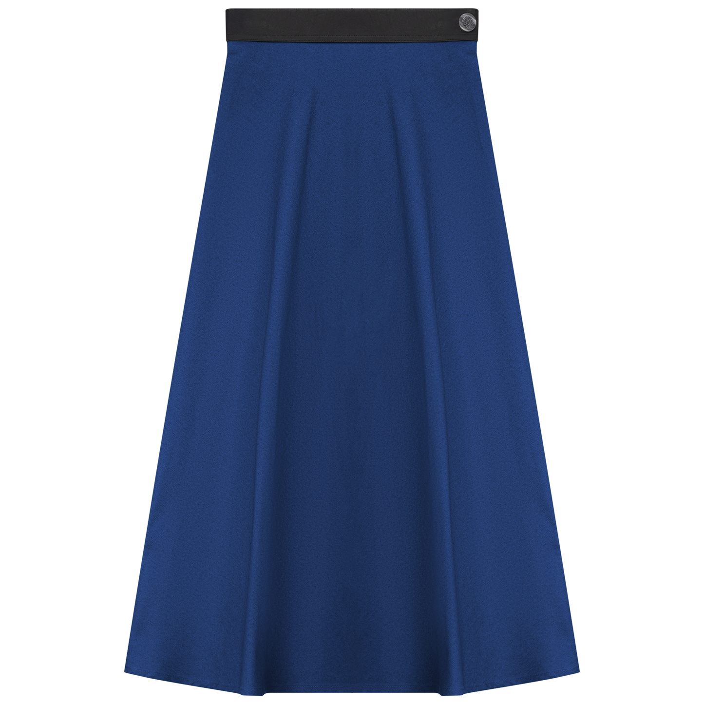 Stretch Leather Waistband Skirt Royal Black