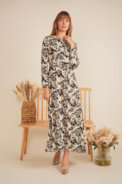 Printed Woven Tie Dress