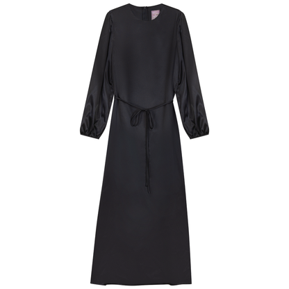 A-Line Tie Dress Black