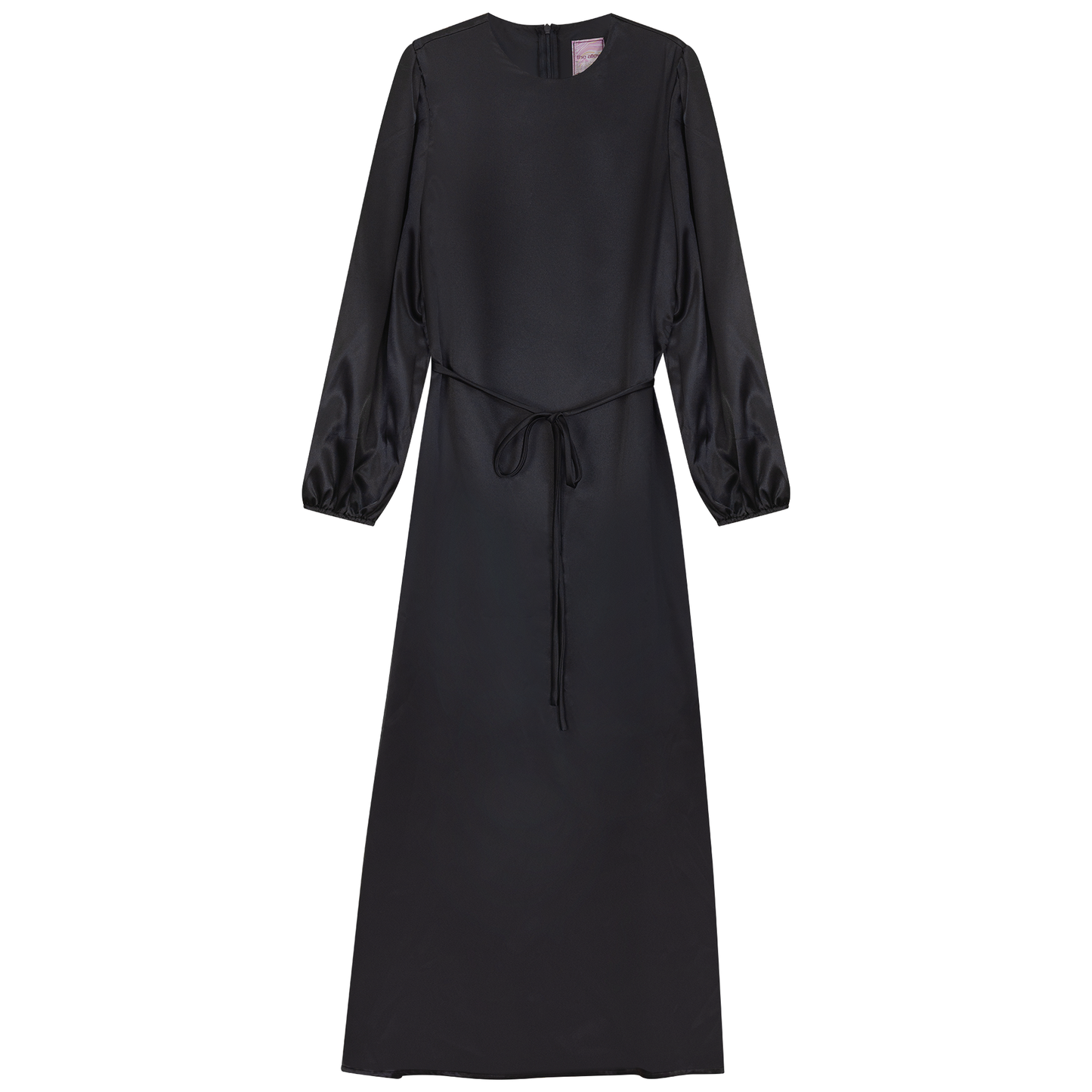 A-Line Tie Dress Black