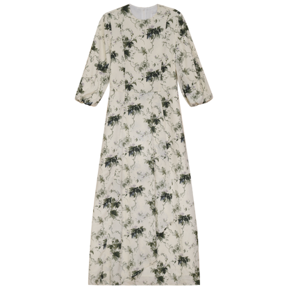 Printed Overlap Dress OffWhite Print