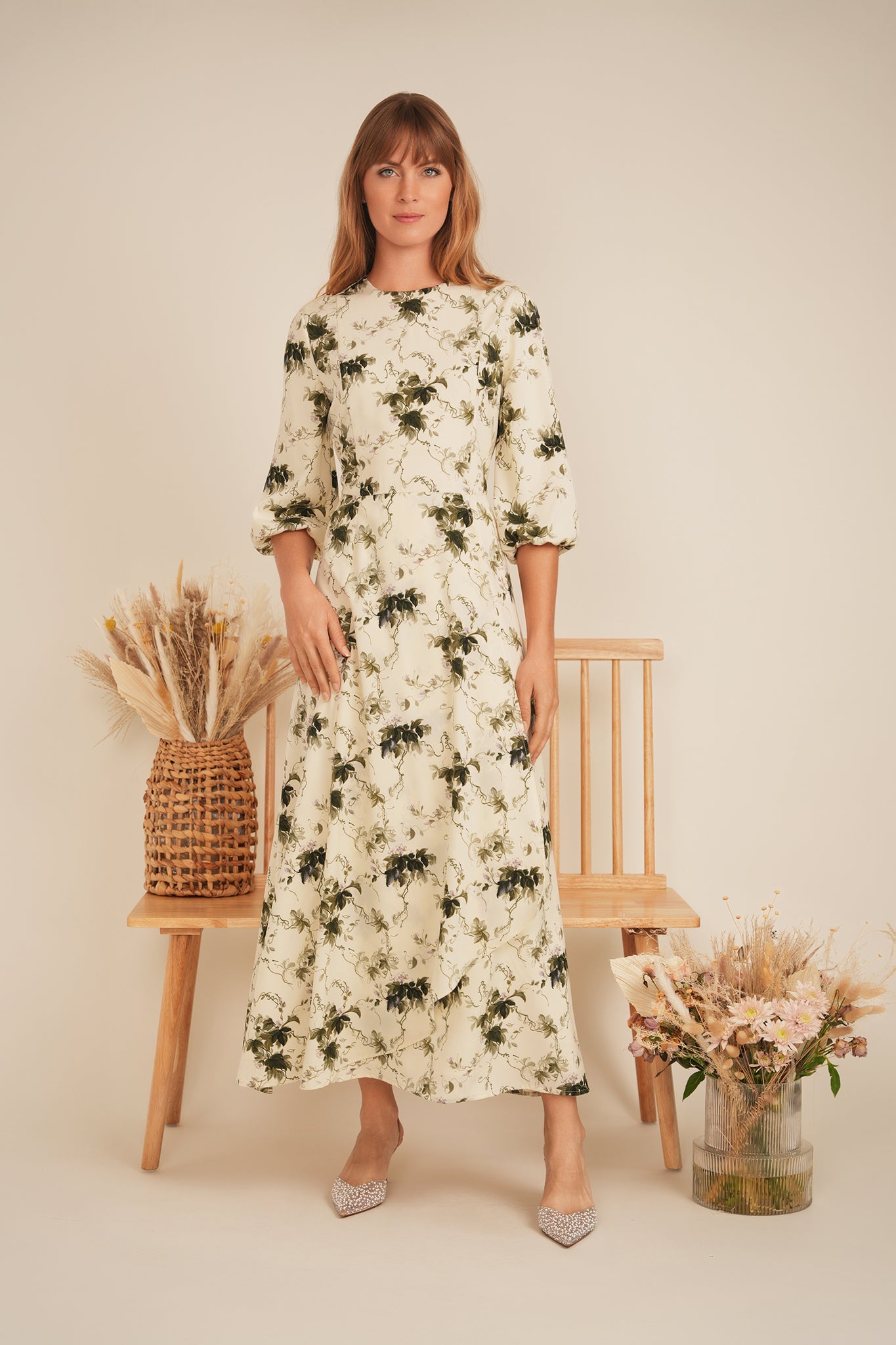 Printed Overlap Dress