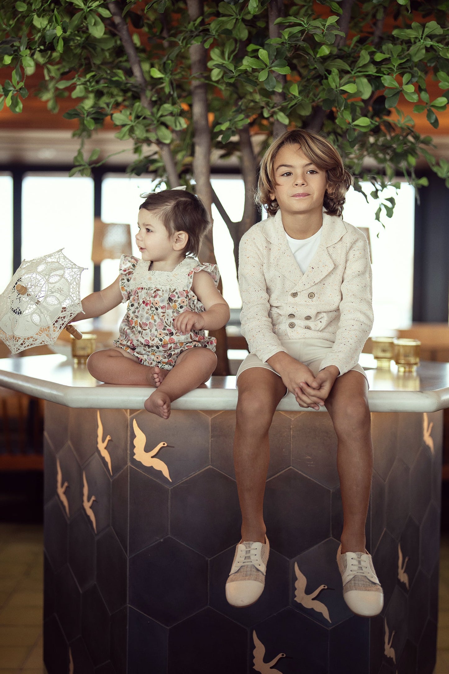 Printed Floral Lace Onesie