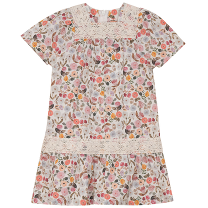 Printed Floral Lace Dress Multi Floral