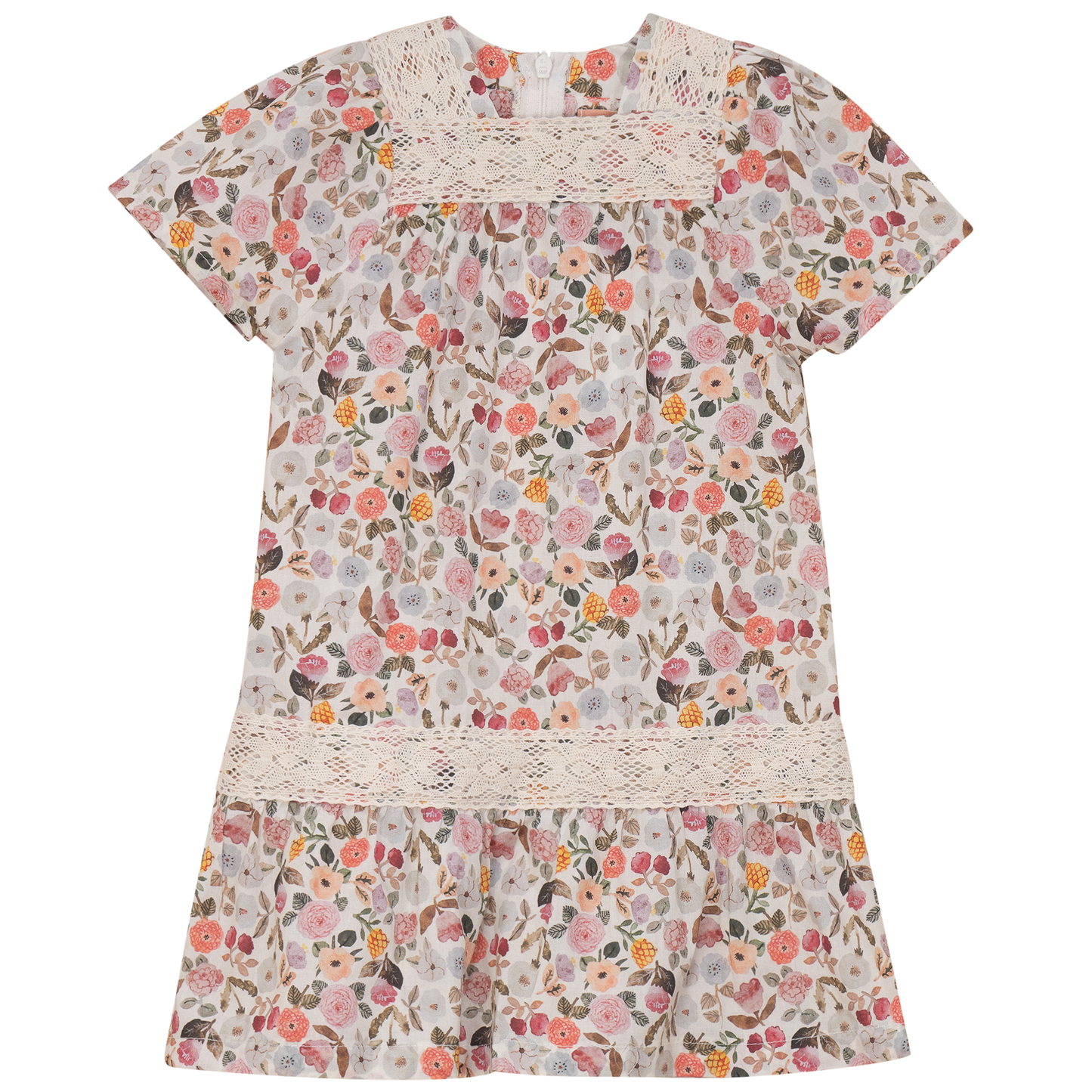 Printed Floral Lace Dress Multi Floral