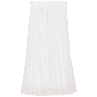 Sunburst Pleated Skirt White