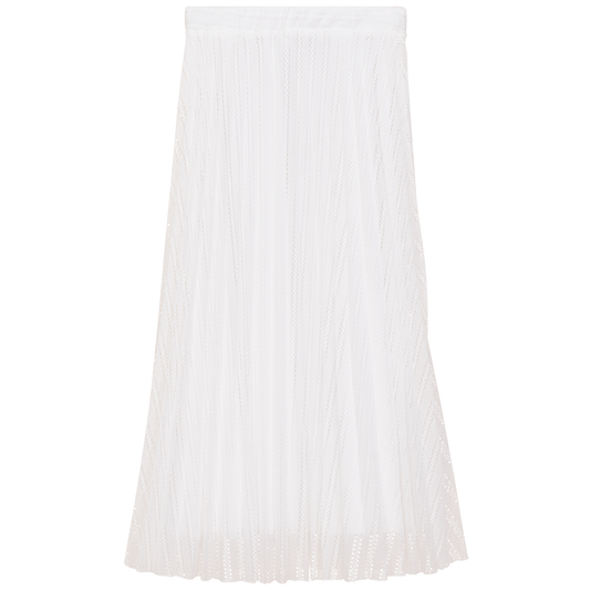 Sunburst Pleated Skirt White