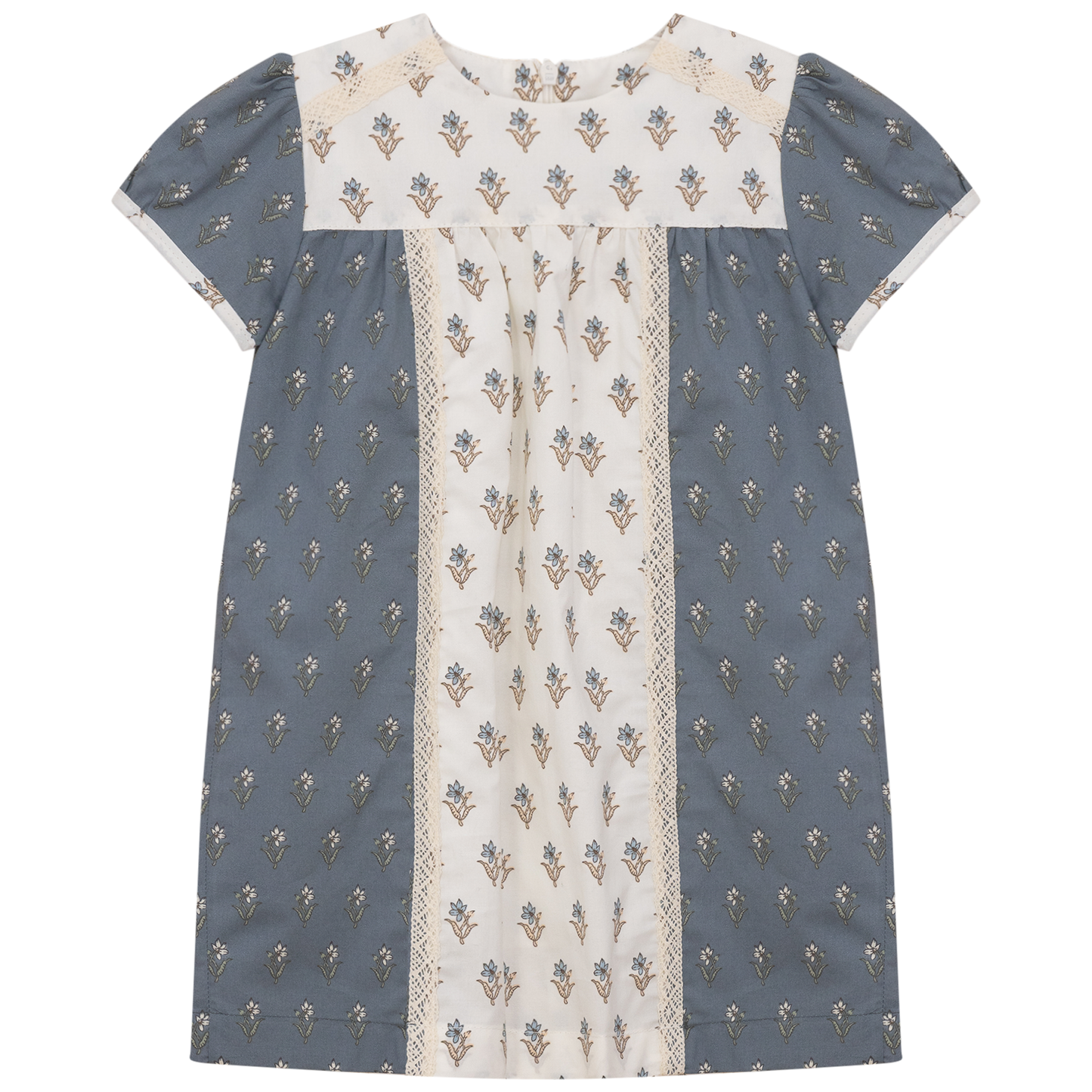 Floral Printed Lace Dress Cream Floral