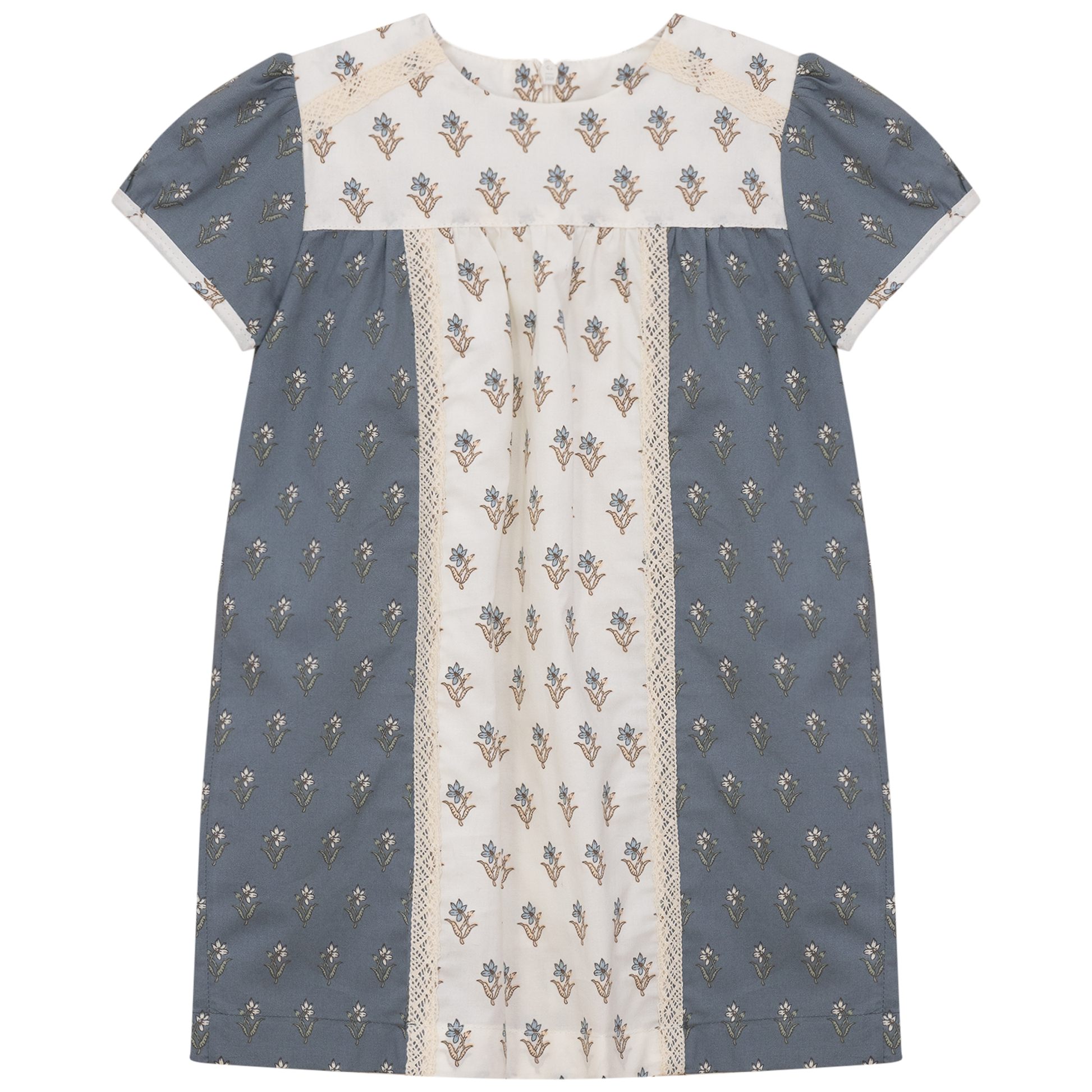 Floral Printed Lace Dress Cream Floral