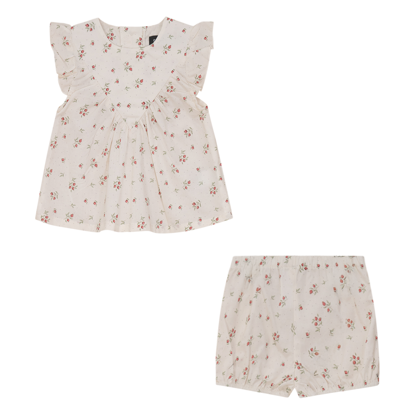 Printed 2Pc Set Cream Pink