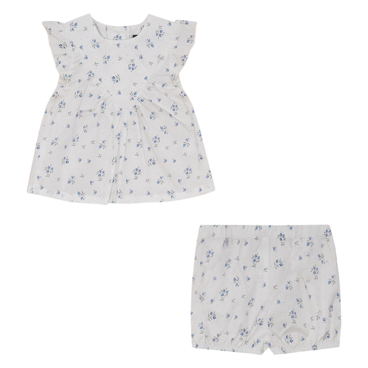 Printed 2Pc Set White Blue