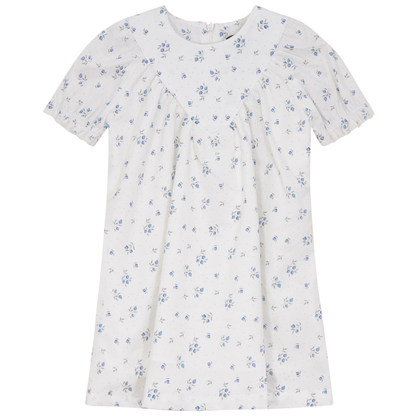 Blueberry Printed Dress White Blue