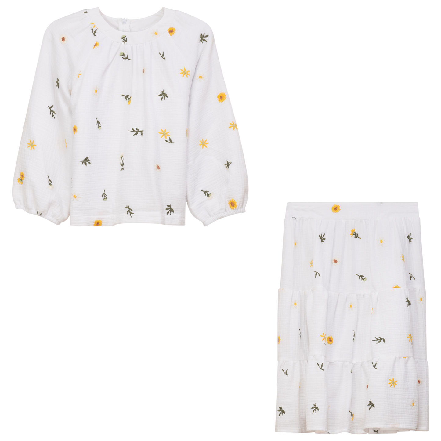 Printed 2 Pc Set White