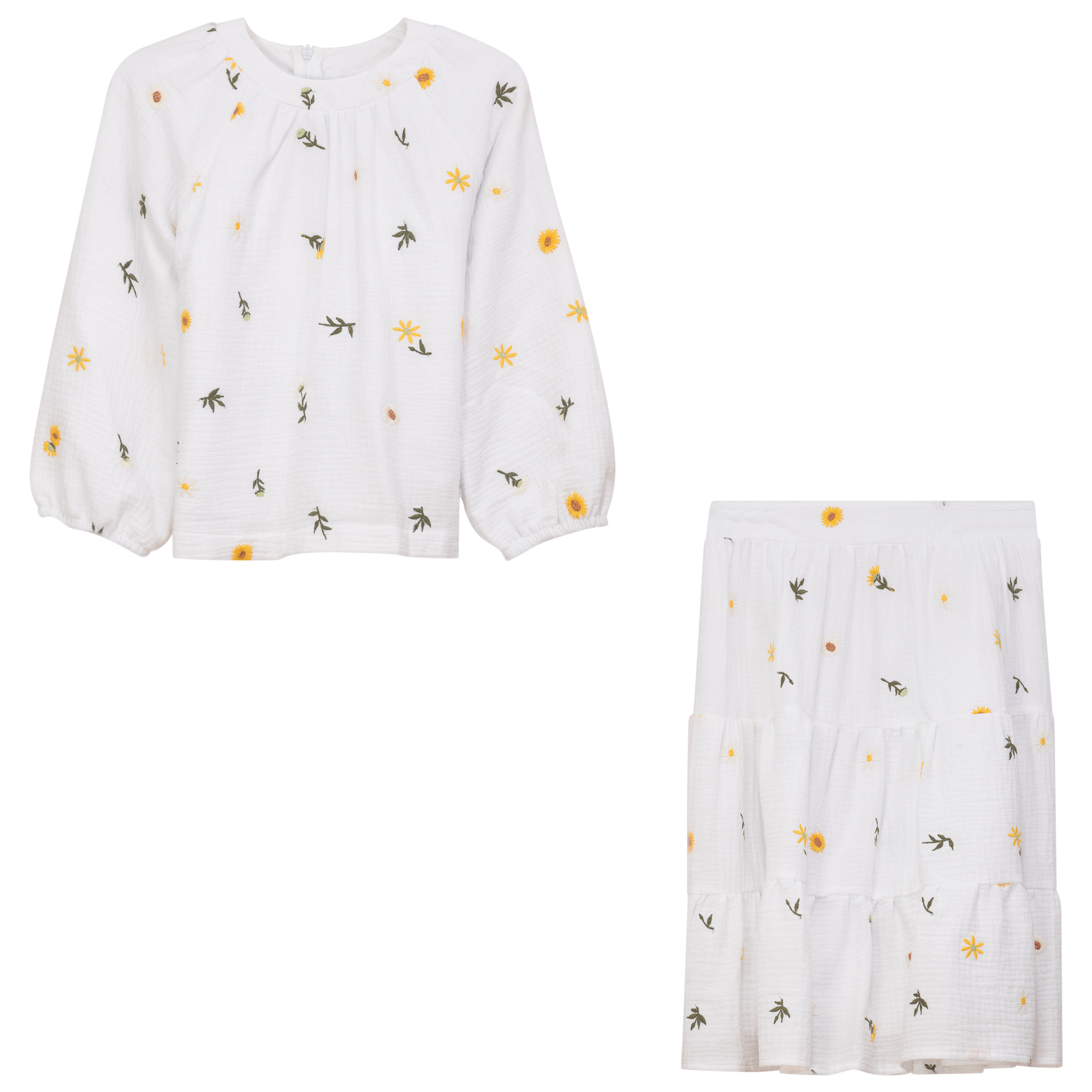 Printed 2 Pc Set White