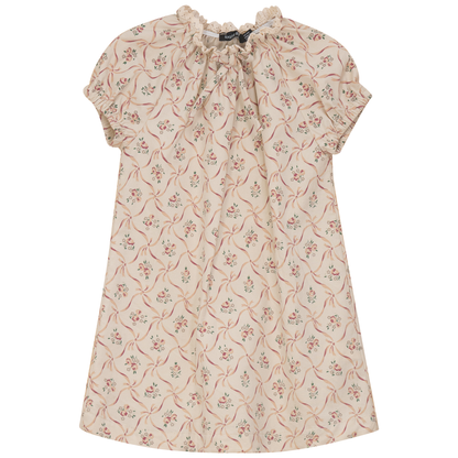 Printed Dress Beige Wine Print