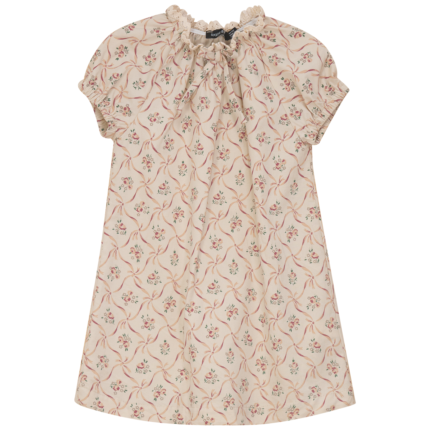 Printed Dress Beige Wine Print