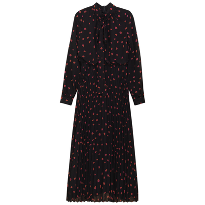 Sunburst Pleated Dress Black