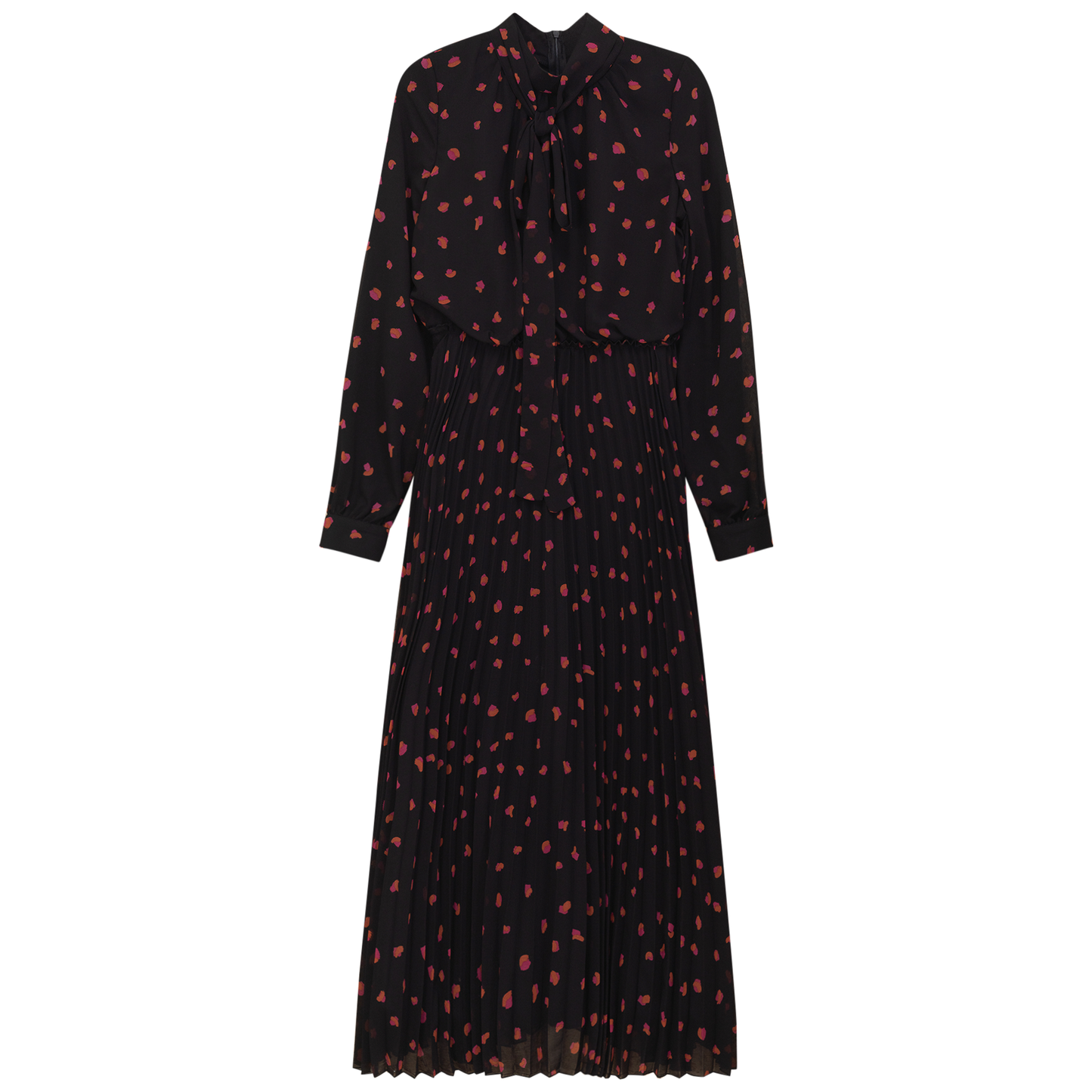 Sunburst Pleated Dress Black