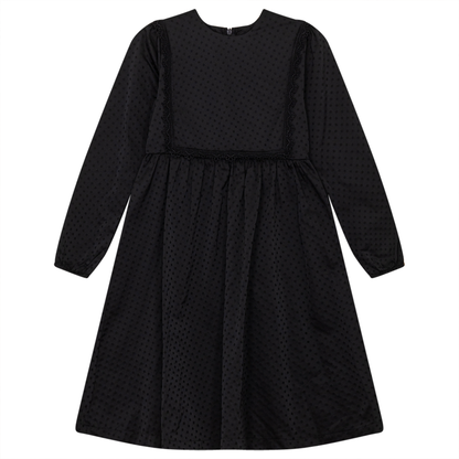 Lace Satin Dress Black