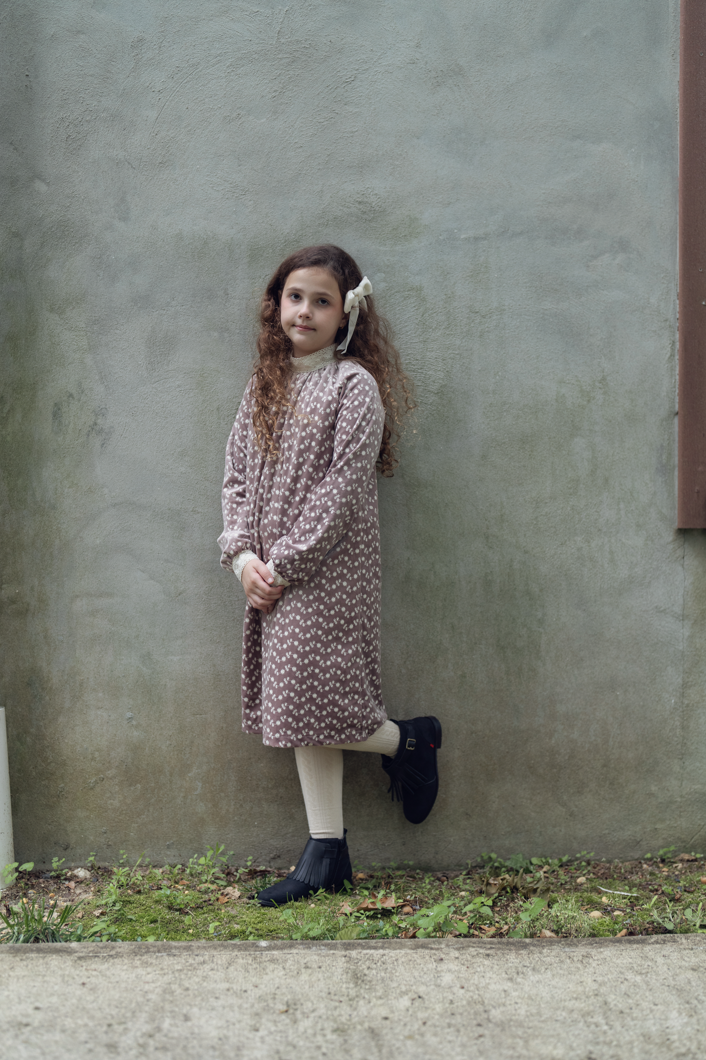 Embroidered Velvet Dress