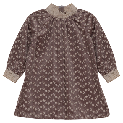 Embroidered Velvet Dress Pink