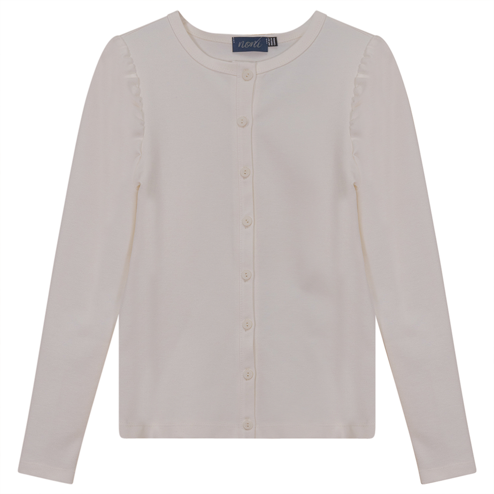 Ponte Top With Puff Shoulders Cream