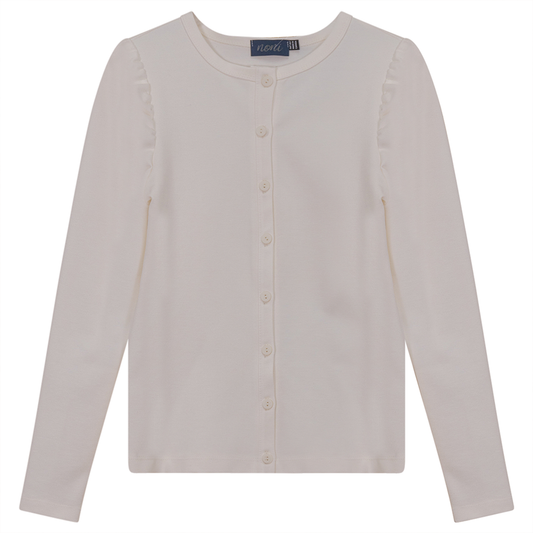 Ponte Top With Puff Shoulders Cream