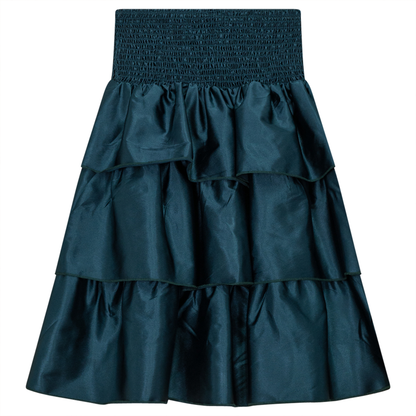 Smocked Drop Waist Tiered Skirt Hunter