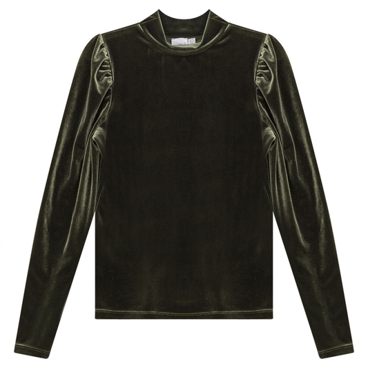 Top with Puffy Shoulders Olive