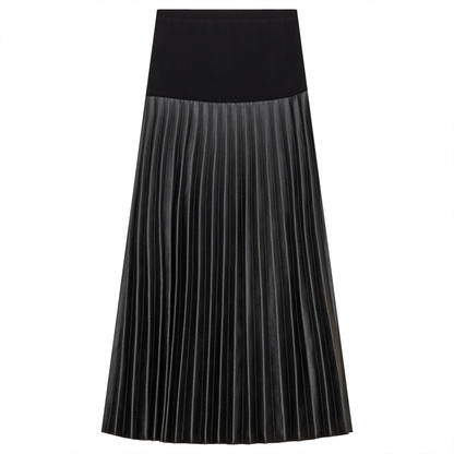 Knit Pleated Skirt Black