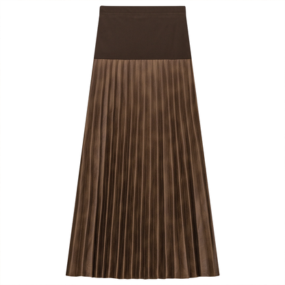 Knit Pleated Skirt Mocha